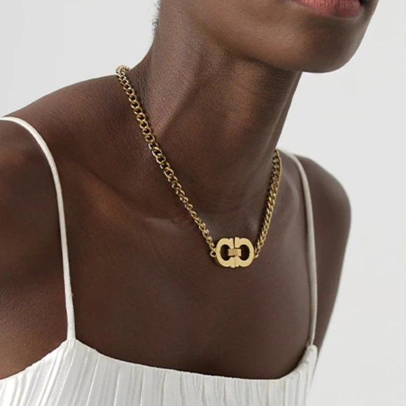 Jewelry - NEW 18K Gold Plated Geometric Link Chain Necklace